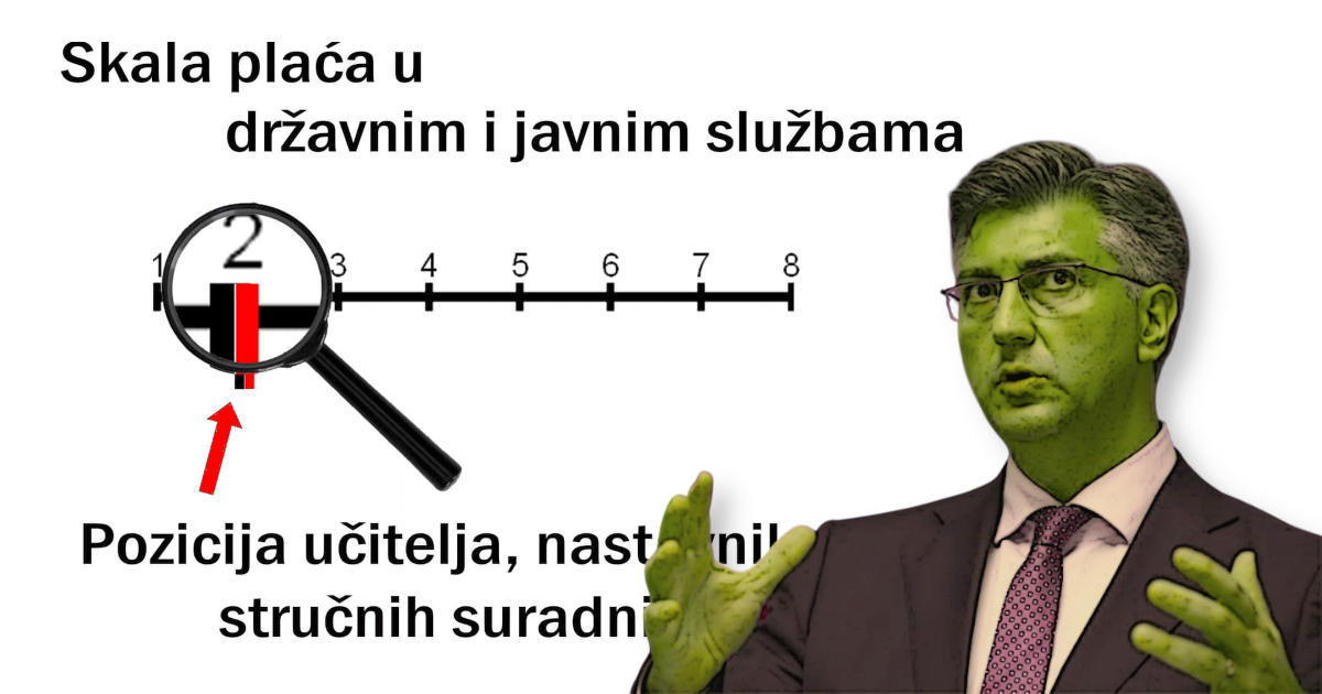 plaće učitelja u odnosu na ostale plaće u državnim i javnim službama