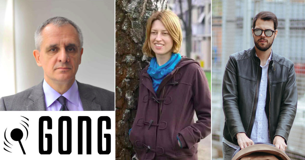 Nenad Zakošek i Martina Horvat iz GONG-a te Ivo Šošić iz Narodnih reportera