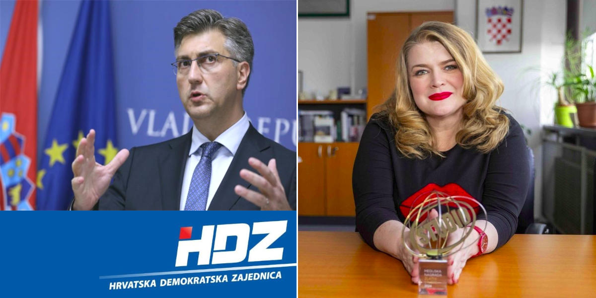 predsjednik Vlade RH Andrej Plenković i urednica HRT Radio Sljeme Tanja Baran
